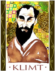 グスタフ・クリムト-色の似顔絵 作： Neale Osborne